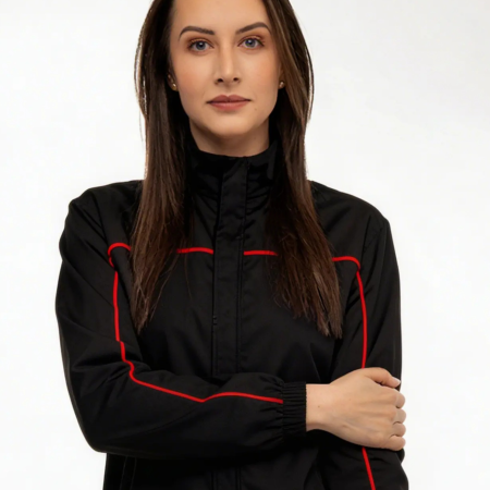 Jaqueta com linha vermelha feminina